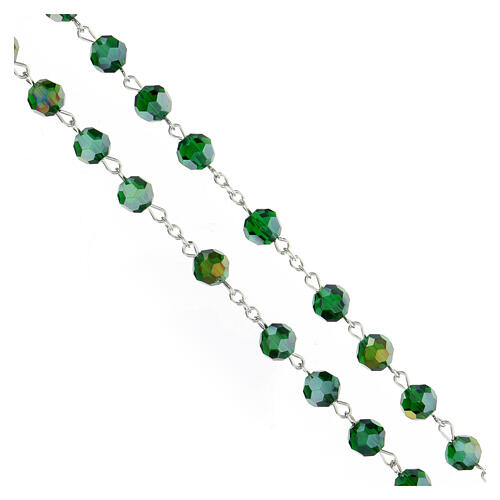 Rosary with green crystal beads 8 mm 3