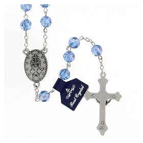 Rosary with light blue crystal beads 8 mm