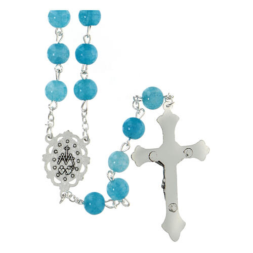 Rosary with light blue crystal beads 8 mm 2