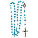 Rosary with light blue crystal beads 8 mm s4