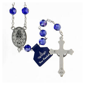 Rosary with dark blue crystal beads 8 mm