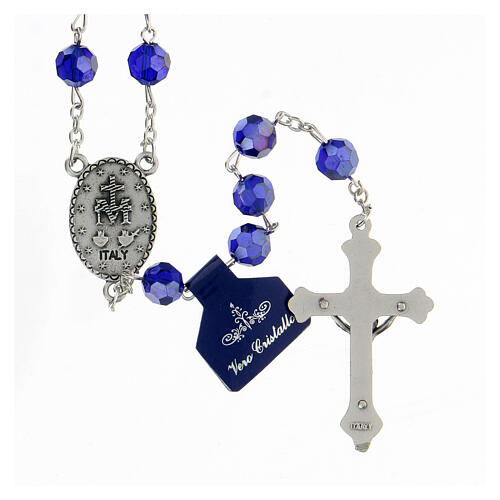 Rosary with dark blue crystal beads 8 mm 2