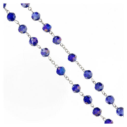 Rosary with dark blue crystal beads 8 mm 3