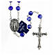 Rosary with dark blue crystal beads 8 mm s1