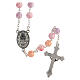 Pink rosary with glass beads 8 mm s2