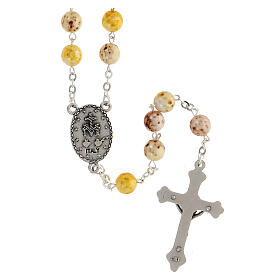 Rosary with yellow glass beads 8 mm