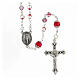 Glass rosary with red beads 6 mm s1