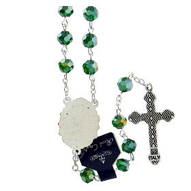 Rosary with green crystal beads Our Lady of Guadalupe 8 mm