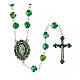 Rosary with green crystal beads Our Lady of Guadalupe 8 mm s1