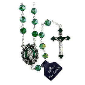 Rosario Madonna Guadalupe vero cristallo verde 8 mm