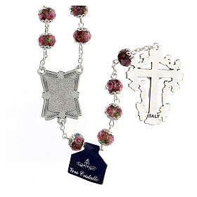 Rosary amethyst crystal beads with roses 10x8 mm