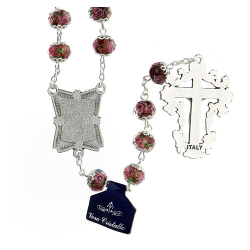 Rosary in amethyst crystal with rose beads 10x8 mm 2