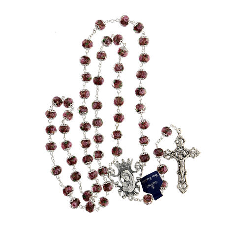 Rosary amethyst crystal beads with roses 10x8 mm 5