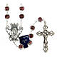 Crystal rosary with amethyst and rose 10x8 mm s1