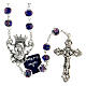 Rosary with blue crystal beads with roses 10x8 mm s1