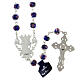 Rosary with blue crystal beads with roses 10x8 mm s2