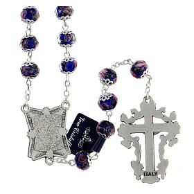 Rosary blue crystal with rose 10x8 mm