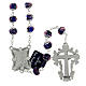 Rosary blue crystal with rose 10x8 mm s2