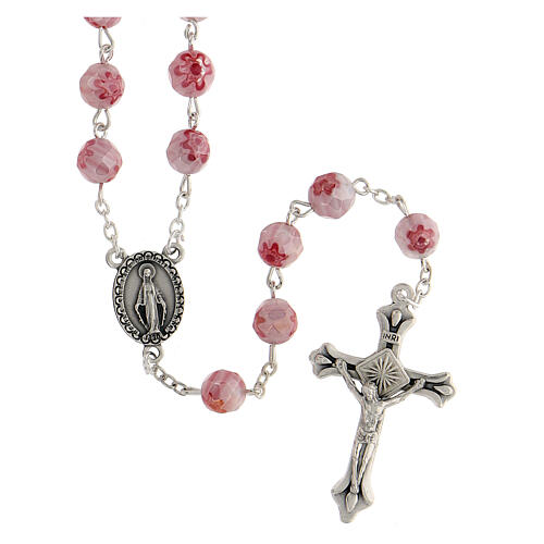Rosary beads pink crystals similar to murrina 8 mm 1