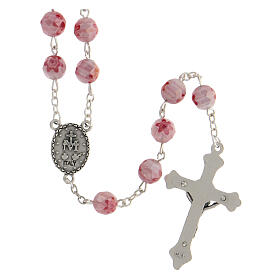 Rosary beads with pink crystals like murrina 8 mm