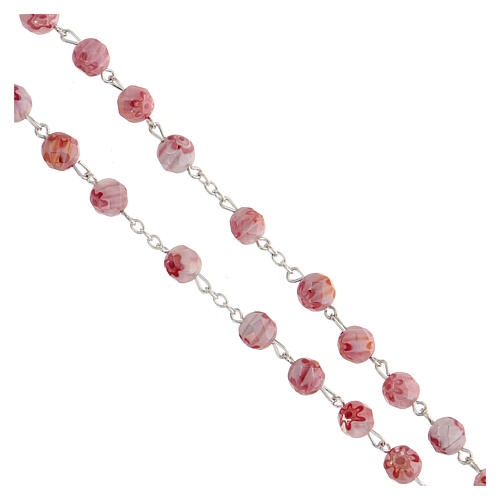 Rosary beads with pink crystals like murrina 8 mm 3