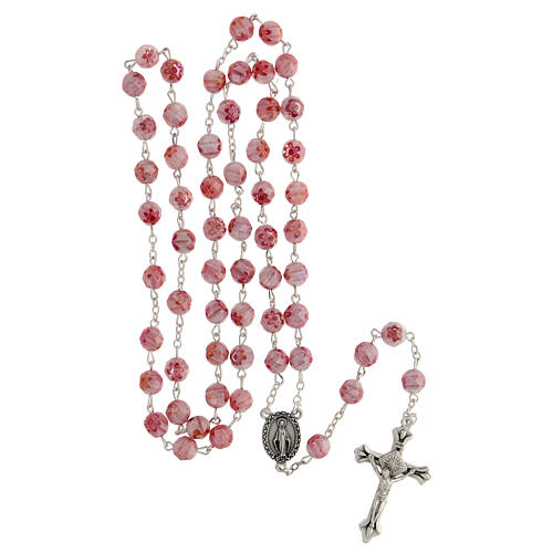 Rosary beads with pink crystals like murrina 8 mm 4