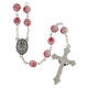 Rosary beads with pink crystals like murrina 8 mm s2