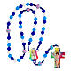 Rosary for children with acrylic beads on light blue string s4