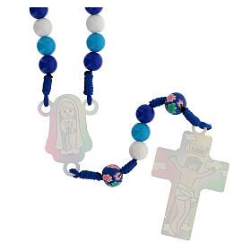 Children's rosary, acrylic beads on 8 mm blue cord