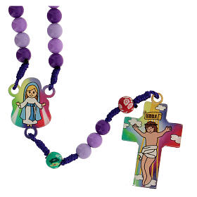 Children rosary with 8 mm amethyst acrylic beads