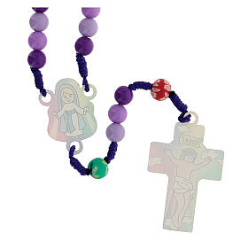 Children rosary with 8 mm amethyst acrylic beads