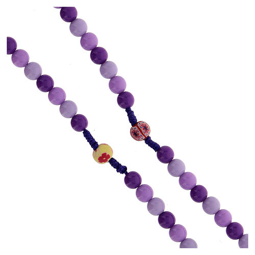 Children rosary with 8 mm amethyst acrylic beads 3