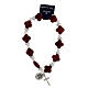 Red crystal strass and imitation pearl elastic bracelet s2