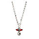 Red crystal angel necklace with Lourdes card in Italian s2