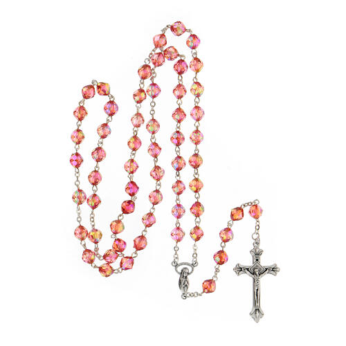 Rosary with red acrylic beads 8 mm 4