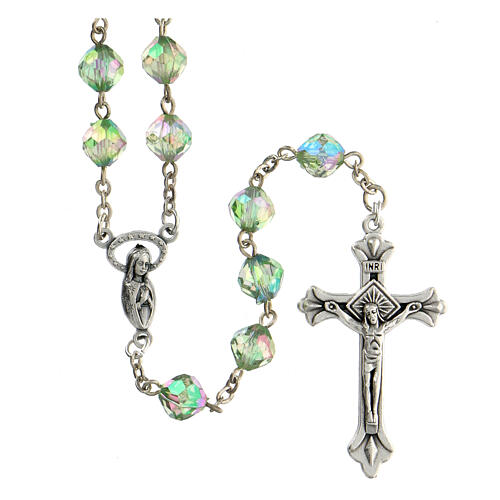Rosary with green acrylic beads 8 mm 1