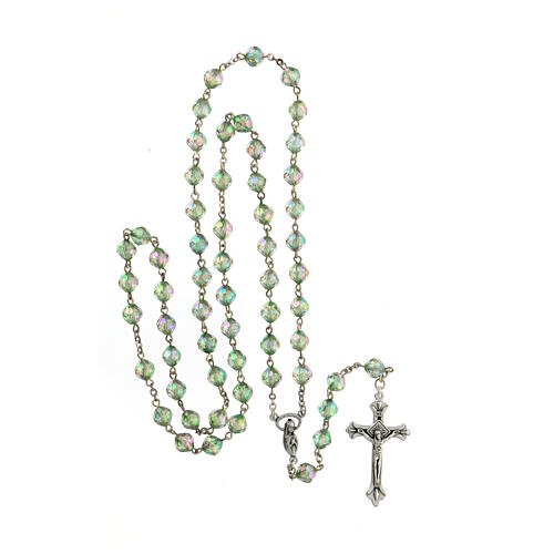 Rosary with green acrylic beads 8 mm 4