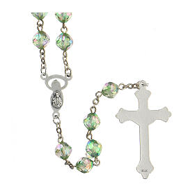 Rosary with green acrylic beads 8 mm