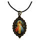Merciful Jesus medal cord necklace s1