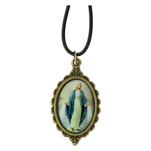 Medaglia Madonna Miracolosa su cordoncino 1