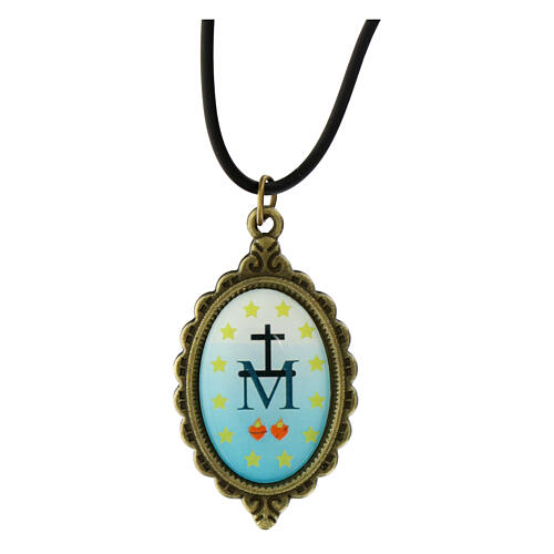 Miraculous Mary medal cord necklace 2