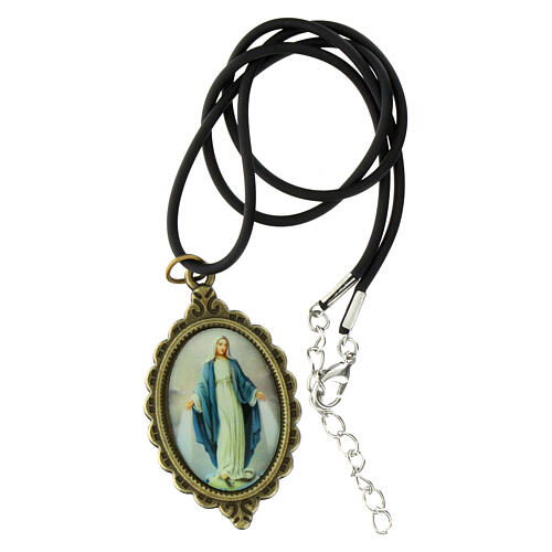 Miraculous Mary medal cord necklace 3