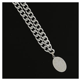 Steel necklace with Miraculous Medal 3.5x2.5 cm