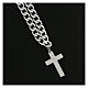 Steel necklace with laser-cut cross and lobster clasp s2