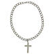 Steel necklace with cross and carabiner closure s1