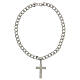 Steel necklace with cross and carabiner closure s5