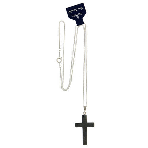 Halskette mit Kreuz aus Hämatit (3,5 x 2 cm) und Metallkette 4