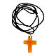 Glass cross on cord, brick red 3x2.5 cm s3