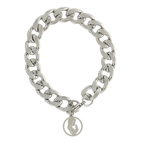 Mary prayer medal steel bracelet 1