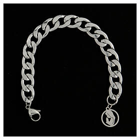 Bracelet with medal of Our Lady's silhouette, steel